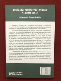 Livro - Eficácia Das Normas Constitucionais E Direitos Sociais - Celso A. Bandeira - comprar online