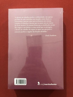 Livro- Da Divisão Do Trabalho Social - Émile Durkheim - Novo - comprar online