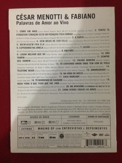 Dvd - César Menotti & Fabiano - Palavras De Amor - Ao Vivo - comprar online