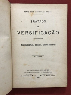 Livro - Tratado De Versificação - Olavo Bilac / Guimaraens Passos - 1930 - Sebo Mosaico - Livros, DVD's, CD's, LP's, Gibis e HQ's