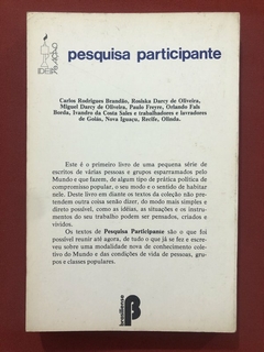 Livro - Pesquisa Participante - Carlos Rodrigues Brandão - Editoria Brasiliense - comprar online