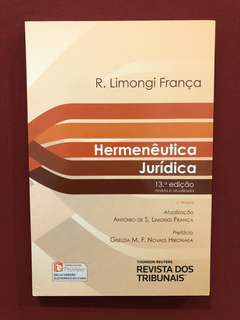 Livro - Hermenêutica Jurídica - R. Limongi França - Seminovo
