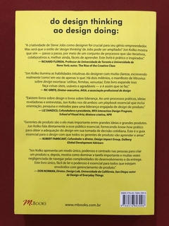 Livro - Do Design Thinking Ao Design Doing - Jon Kolko - M. Books - Seminovo - comprar online