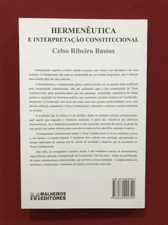 Livro- Hermenêutica E Interpretação Constitucional- Seminovo - comprar online