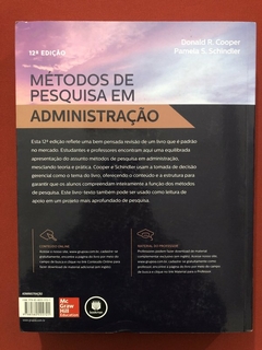 Livro - Métodos De Pesquisa Em Administração - Donald R. Cooper - Seminovo - comprar online