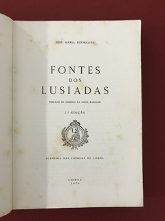 Livro - Fontes Dos Lusíadas - José Maria Rodrigues - loja online