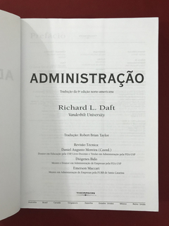 Livro - Administração - Richard L. Daft - Thomson - Sebo Mosaico - Livros, DVD's, CD's, LP's, Gibis e HQ's