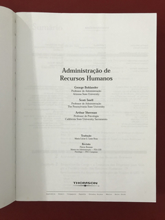 Livro - Administração de Recursos Humanos - Thomson - Sebo Mosaico - Livros, DVD's, CD's, LP's, Gibis e HQ's