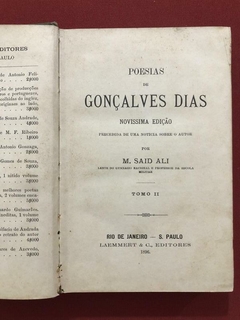 Livro - Poesias De Gonçalves Dias - Tomo II - M. Said Ali - 1896 - Sebo Mosaico - Livros, DVD's, CD's, LP's, Gibis e HQ's