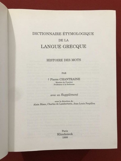 Livro - Dictionnaire Étymologique De La Langue Grecque - Pierre Chantraine - Sebo Mosaico - Livros, DVD's, CD's, LP's, Gibis e HQ's