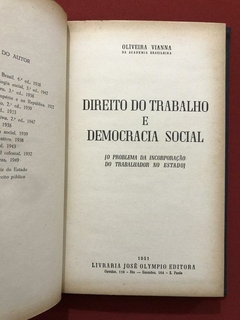Livro - Direito Do Trabalho E Democracia Social - Oliveira Vianna na internet