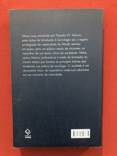 Livro - Introdução À Sociologia - Theodor W. Adorno - Unesp - comprar online