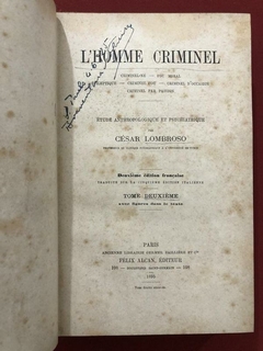 Livro - L'Homme Criminel - 2 Tomos - César Lombroso - Capa Dura - 1895 - loja online