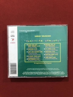 CD - Sarah Vaughan - "Brazilian Romance" - 1987 - Nacional - comprar online