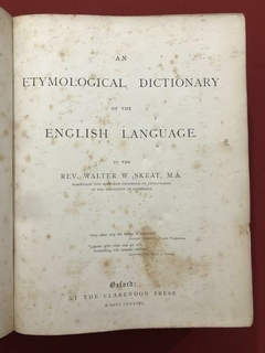 Livro - Etymological Dictionary Of The English Language - Walter W. Skeat - 1888 - loja online