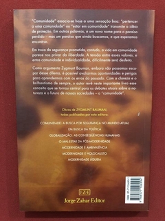 Livro - Comunidade - Zygmunt Bauman - Jorge Zahar Editor - comprar online