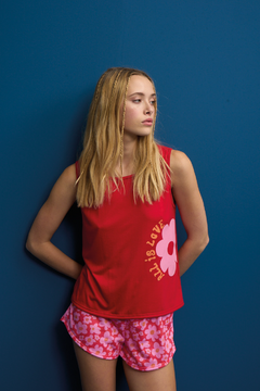 PIJAMA MUSCULOSA Y SHORT BLOOM (607-23) - comprar online