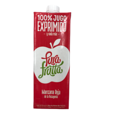 PURA FRUTA JUGO DE MANZANA ROJA "100% JUGO EXPRIMIDO" POR 1 LITRO