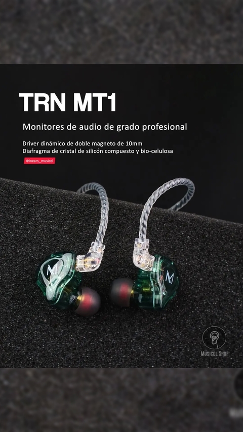 TRN MT4 - Auriculares intraurales con graves profundos, híbridos dinámicos,  de doble controlador, IEMs, música de alta fidelidad, desmontable, sin