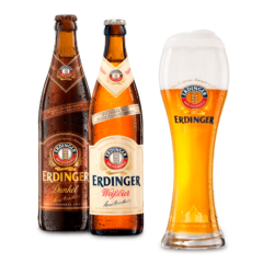 Kit Cerveja Erdinger 1 Weiss + 1 Dunkel 500ml + 1 Copo 500ml - comprar online