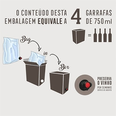 Vinho Almadén Tinto Cabernet Sauvignon Bag In Box 3 Litros - Newness Bebidas