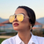 Óculos de Sol Justin - Branco Espelhado Dourado - comprar online