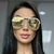 Óculos de Sol Justin - Branco Espelhado Dourado na internet