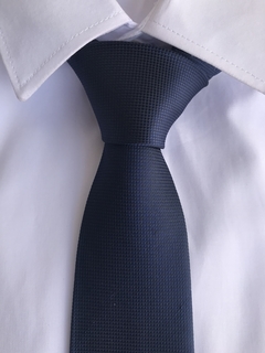 Gravata Azul Marinho Quadriculada (Slim e Semi Slim)