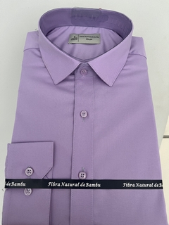 Camisa Social Slim Fit Lilás - Fibra de Bambu