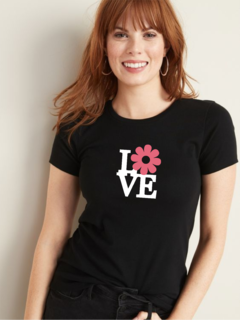 Remera (ALGODON) Love Hojas alg (mujer)