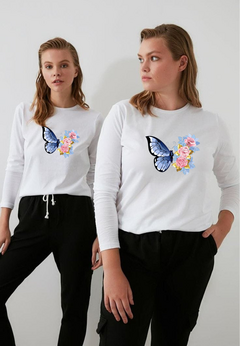 Camiseta (Modal) Mariposa Azul (Mujer)