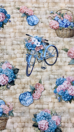 Tricoline Digital - SAINT TROPEZ - BICICLETA ROMANTICA - 0,50m X 1,50m