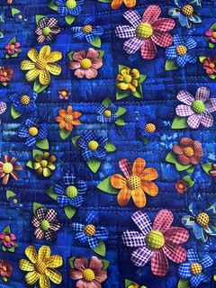 PATCHWORK NO JEANS - FUNDO AZUL- Tricoline Digital - 0,50M X 1,50M