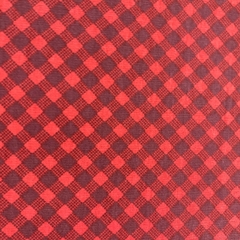 Tecido Tricoline Estampado Xadrez Branco e Vermelho - 50cm x 1