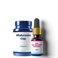 Hialurônic cap 30 caps + Seda de ácido hialurônico 20 ml