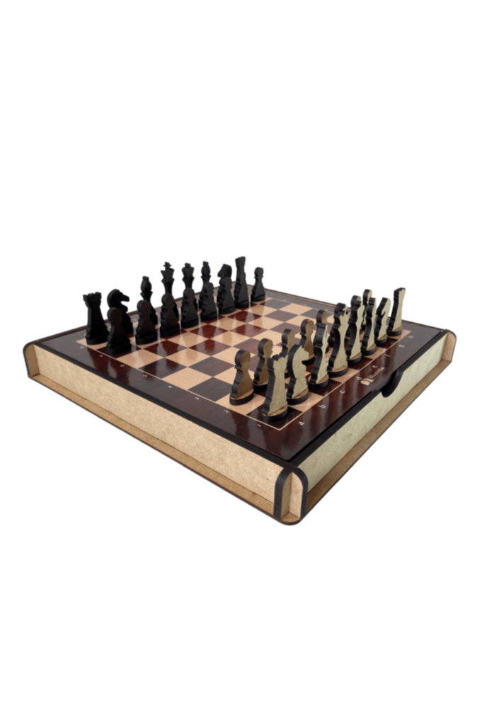 Jogo de xadrez De Madeira 3 Em 1 24 x 24 Cm - CHESS - Jogo de