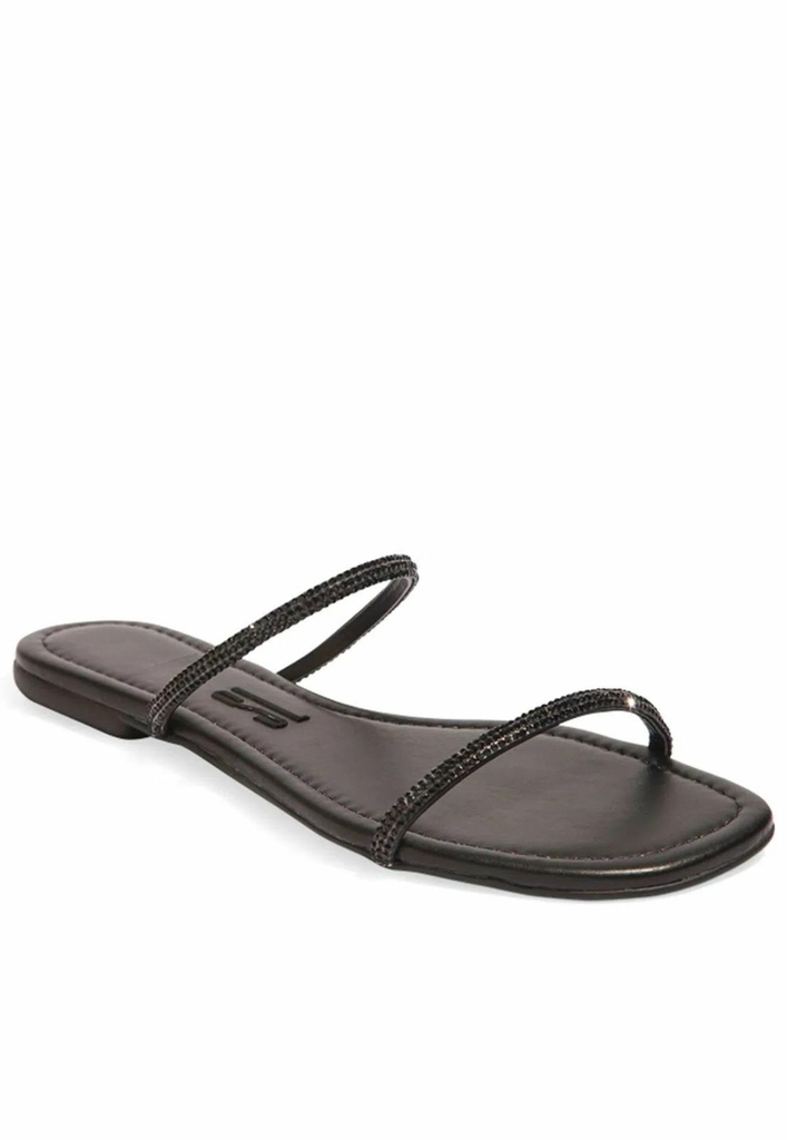 Rasteira Santa Lolla Manta Cristal Preto