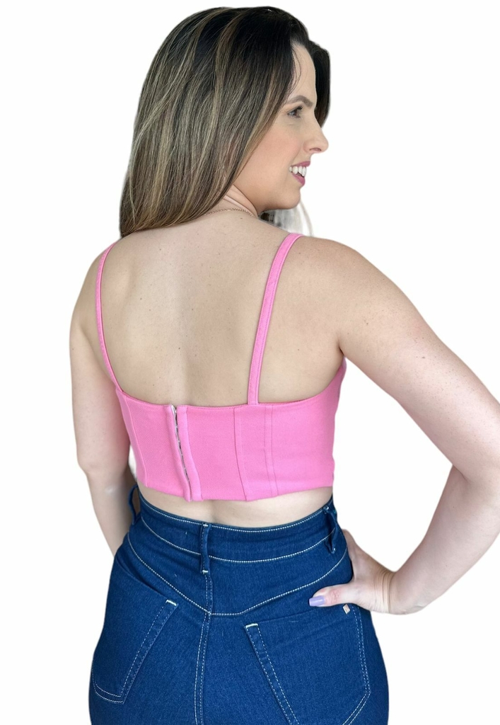 Blusa Cropped Nózinho Feminina Rosa Pink - Compre agora