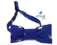 Gravata Borboleta - Azul Marinho Coroa
