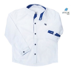 Camisa Alcides - Branca com Azul
