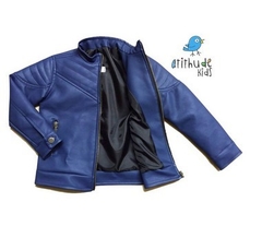 Jaqueta de couro vegetal Patrick - Azul | Com Forro - comprar online