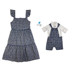 Kit Vestido Midi e macacão com camisa - | Tal mãe, tal filho (três peças) | - comprar online