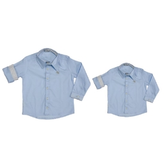Kit camisa Edu - Tal pai, tal filho (duas peças) Azul Bebê