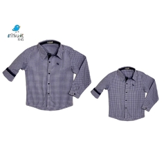 Kit camisa Antonio - Tal pai, tal filho (duas peças) xadrez azul