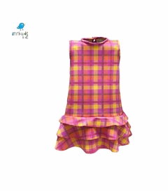 VESTIDO ALICE | XADREZ LARANJA COM PINK| 2 peças na internet