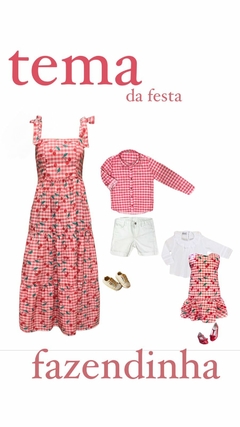 Kit Vestido longo e camisa -|xadrez vermelho Tal mãe, tal filho na internet