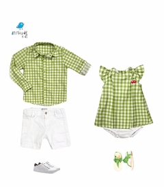 Kit camisa e vestido Inácio - Tal pai, tal filha (duas peças)