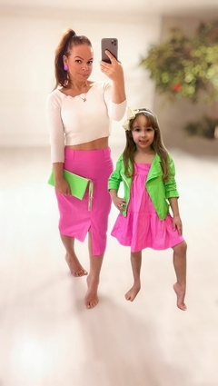 Saia Midi Penélope - Neon Pink | Adulta - Atithude Kids