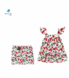 Conjunto Tal mãe, Tal filha | Minnie (Duas peças) Shorts Saia e Vestido