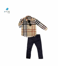 Camisa Rafael - Infantil |Xadrez Bege| inspiração Burberri - comprar online